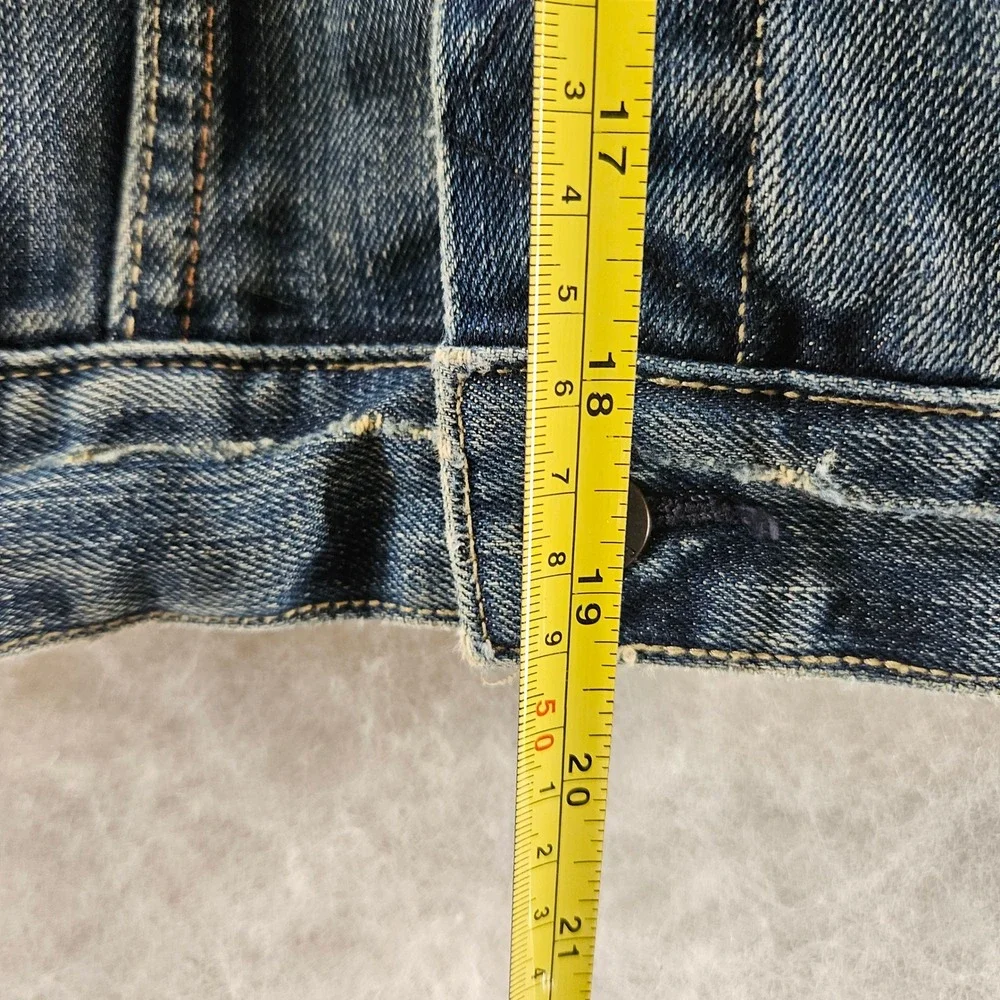 GAP‎ Kids Denim Jacket XS (4-5) Blue Jean Trucker Coat Distressed